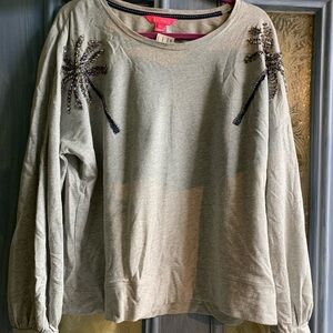 Lilly Pulitzer Gray Embellished Sweatshirt